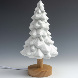 Porcelain lamp "Fluffy Christmas tree on a stand"